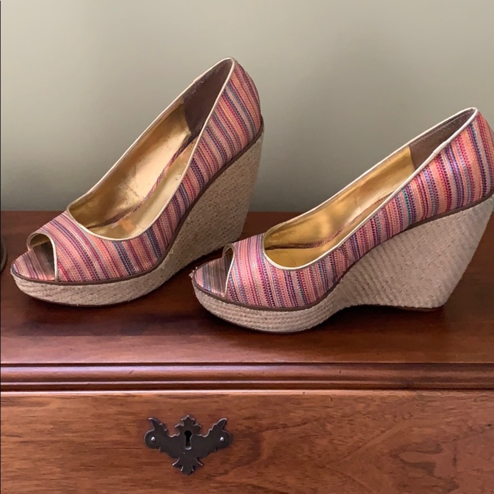 Multi colored wedge heels